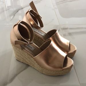Steve Madden Rose Gold Espadrille Wedges